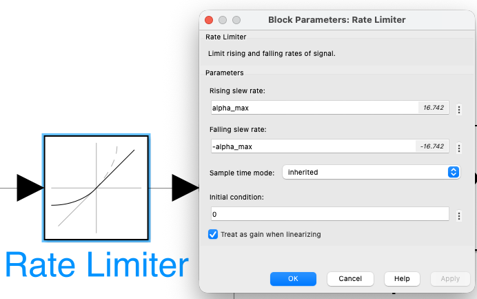 Rate limiter Simulink implementation