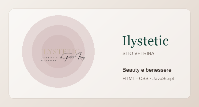 Ilystetic di Pino Ilary - sito web vetrina